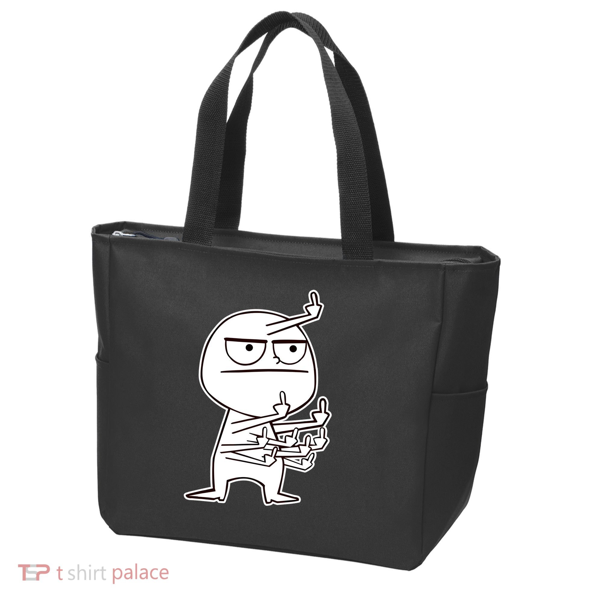 Middle Finger Maniac Funny Tote Bag