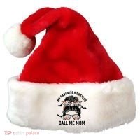 My Favorite Monsters Call Me Mom Messy Bun Mom Halloween Santa Hat thumb 0