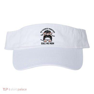 My Favorite Monsters Call Me Mom Messy Bun Mom Halloween Visor