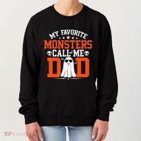 My Favorite Monsters Call Me Dad Funny Daddy Halloween Ghost Women's Sweatshirt thumb 0