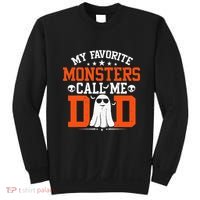 My Favorite Monsters Call Me Dad Funny Daddy Halloween Ghost Sweatshirt thumb 0