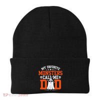 My Favorite Monsters Call Me Dad Funny Daddy Halloween Ghost Beanie thumb 0