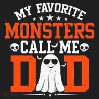 My Favorite Monsters Call Me Dad Funny Daddy Halloween Ghost Beanie thumb 2
