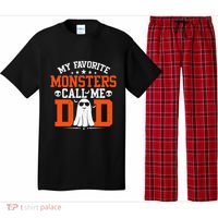 My Favorite Monsters Call Me Dad Funny Daddy Halloween Ghost Pajama Set thumb 0