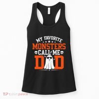 My Favorite Monsters Call Me Dad Funny Daddy Halloween Ghost Women's Tank Top thumb 0