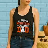 My Favorite Monsters Call Me Dad Funny Daddy Halloween Ghost Women's Tank Top thumb 2