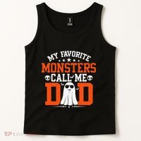 My Favorite Monsters Call Me Dad Funny Daddy Halloween Ghost Tank Top thumb 2