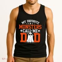 My Favorite Monsters Call Me Dad Funny Daddy Halloween Ghost Tank Top thumb 3