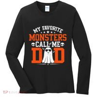 My Favorite Monsters Call Me Dad Funny Daddy Halloween Ghost Women's Long Sleeve Shirt thumb 0