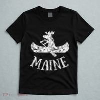 Maine Funny Moose Canoe Vacation T-Shirt thumb 5