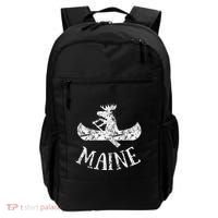 Maine Funny Moose Canoe Vacation Backpack thumb 0