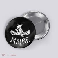 Maine Funny Moose Canoe Vacation Button thumb 0