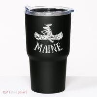 Maine Funny Moose Canoe Vacation Tumbler thumb 0