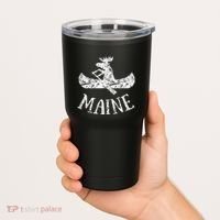 Maine Funny Moose Canoe Vacation Tumbler thumb 2