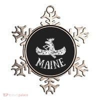 Maine Funny Moose Canoe Vacation Ornament thumb 0