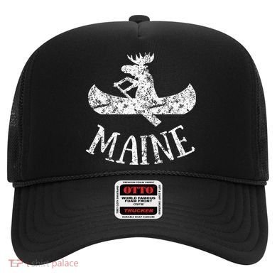 Maine Funny Moose Canoe Vacation Hat