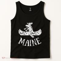 Maine Funny Moose Canoe Vacation Tank Top thumb 2