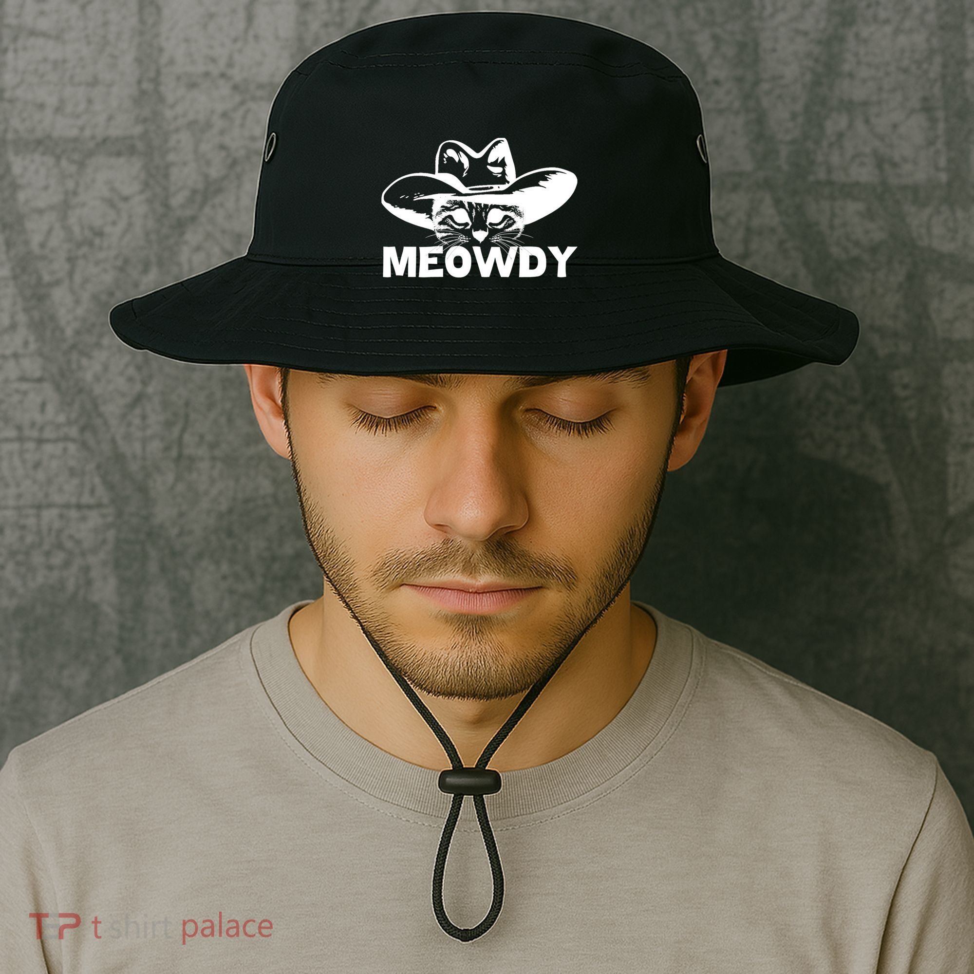 Meowdy Funny Mashup Between Meow And Howdy Cat Meme Cool Gift Bucket Hat