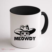 Meowdy Funny Mashup Between Meow And Howdy Cat Meme Cool Gift Coffee Mug thumb 1