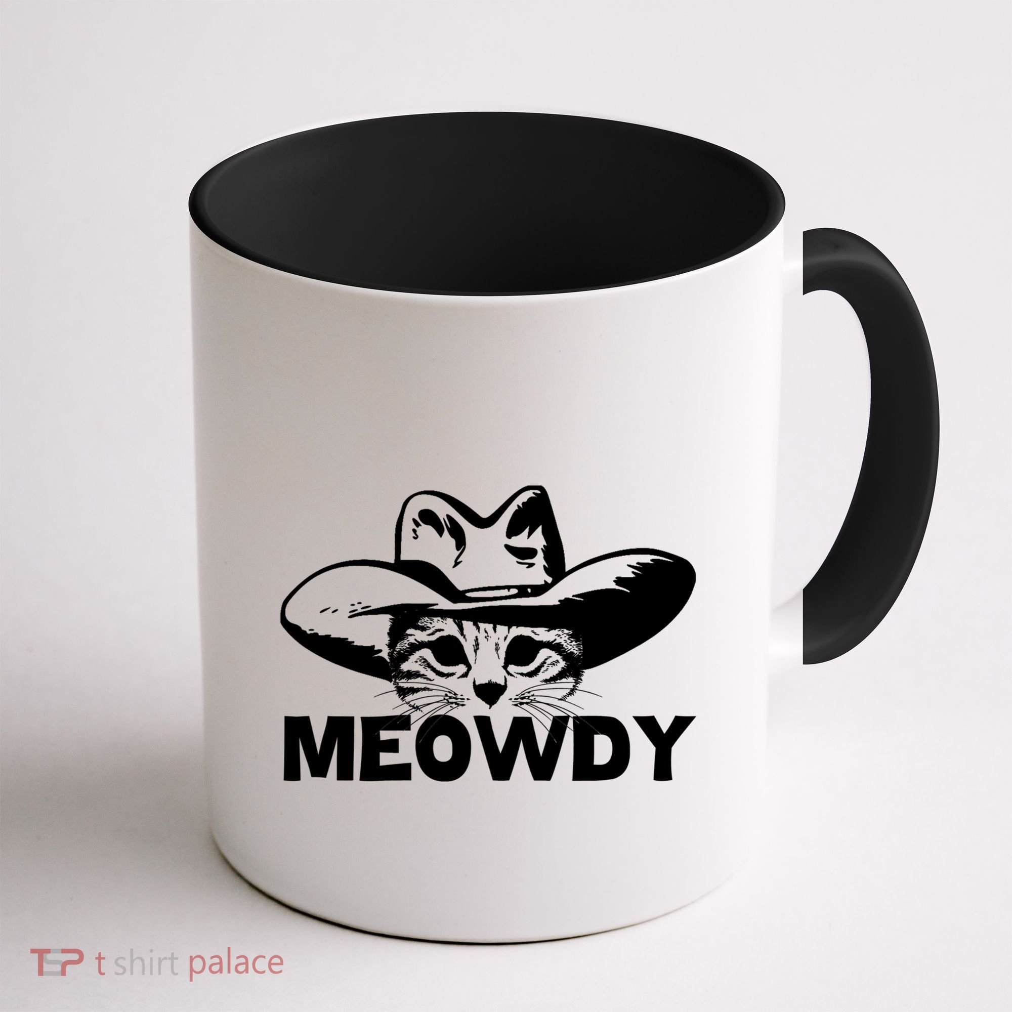 Meowdy Funny Mashup Between Meow And Howdy Cat Meme Cool Gift Coffee Mug