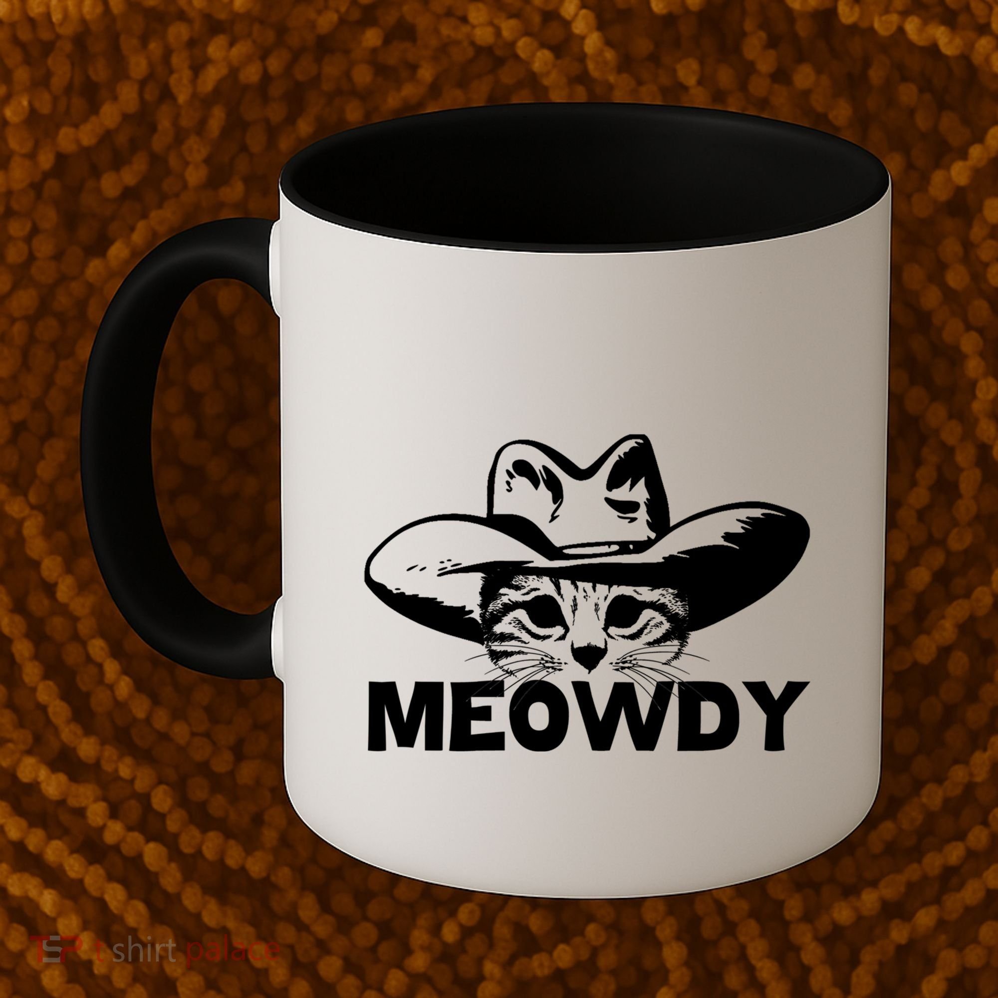 Meowdy Funny Mashup Between Meow And Howdy Cat Meme Cool Gift Coffee Mug