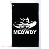 Meowdy Funny Mashup Between Meow And Howdy Cat Meme Cool Gift Golf Towel thumb 0