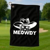 Meowdy Funny Mashup Between Meow And Howdy Cat Meme Cool Gift Golf Towel thumb 1