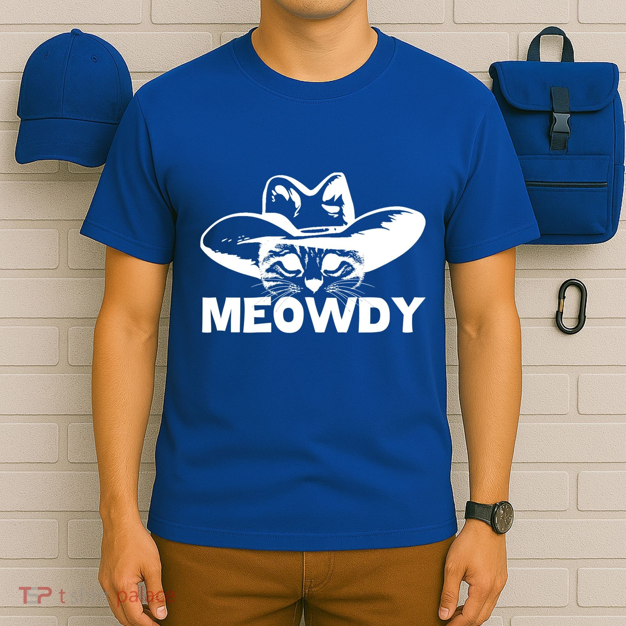 Meowdy Funny Mashup Between Meow And Howdy Cat Meme Cool Gift T-Shirt