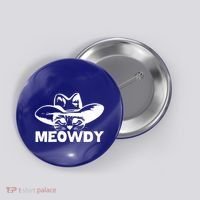Meowdy Funny Mashup Between Meow And Howdy Cat Meme Cool Gift Button thumb 0