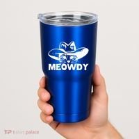 Meowdy Funny Mashup Between Meow And Howdy Cat Meme Cool Gift Tumbler thumb 2