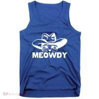 Meowdy Funny Mashup Between Meow And Howdy Cat Meme Cool Gift Tank Top thumb 0