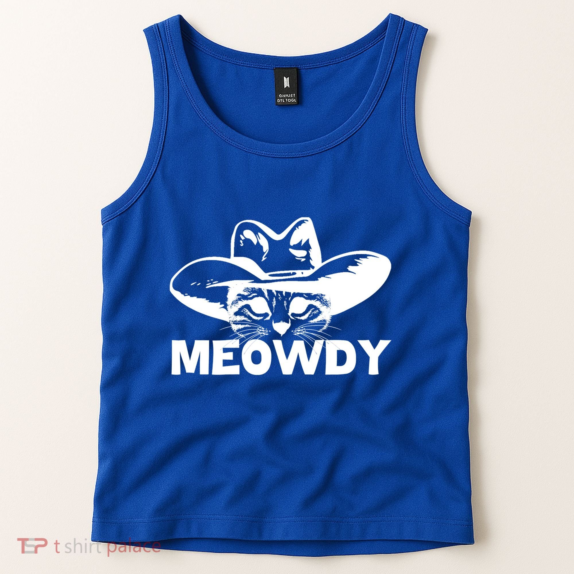Meowdy Funny Mashup Between Meow And Howdy Cat Meme Cool Gift Tank Top