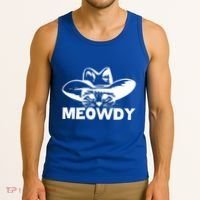 Meowdy Funny Mashup Between Meow And Howdy Cat Meme Cool Gift Tank Top thumb 3