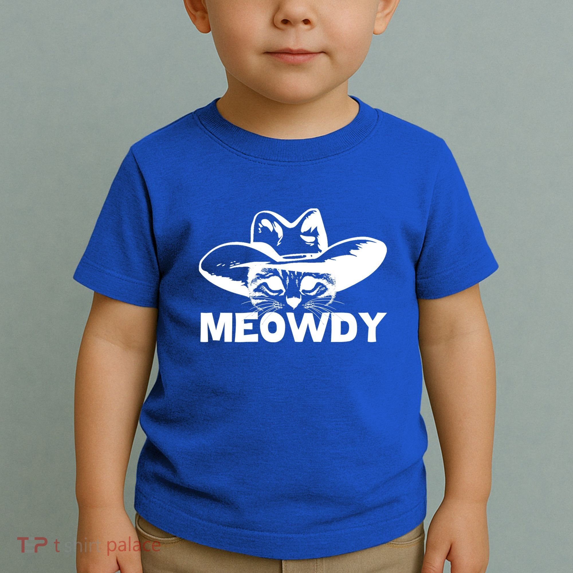 Meowdy Funny Mashup Between Meow And Howdy Cat Meme Cool Gift Toddler T-Shirt