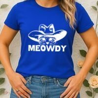 Meowdy Funny Mashup Between Meow And Howdy Cat Meme Cool Gift Women's T-Shirt thumb 2