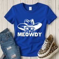 Meowdy Funny Mashup Between Meow And Howdy Cat Meme Cool Gift Women's T-Shirt thumb 3