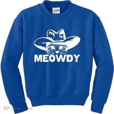 Meowdy Funny Mashup Between Meow And Howdy Cat Meme Cool Gift Kids Sweatshirt