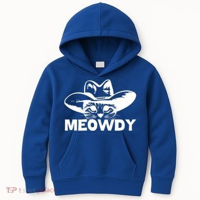 Meowdy Funny Mashup Between Meow And Howdy Cat Meme Cool Gift Kids Hoodie