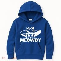 Meowdy Funny Mashup Between Meow And Howdy Cat Meme Cool Gift Kids Hoodie thumb 0