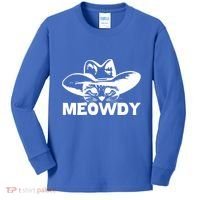 Meowdy Funny Mashup Between Meow And Howdy Cat Meme Cool Gift Kids Long Sleeve Shirt thumb 0