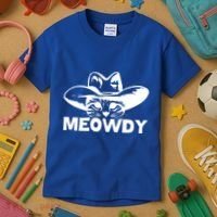 Meowdy Funny Mashup Between Meow And Howdy Cat Meme Cool Gift Kids T-Shirt thumb 3