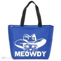 Meowdy Funny Mashup Between Meow And Howdy Cat Meme Cool Gift Tote Bag thumb 0
