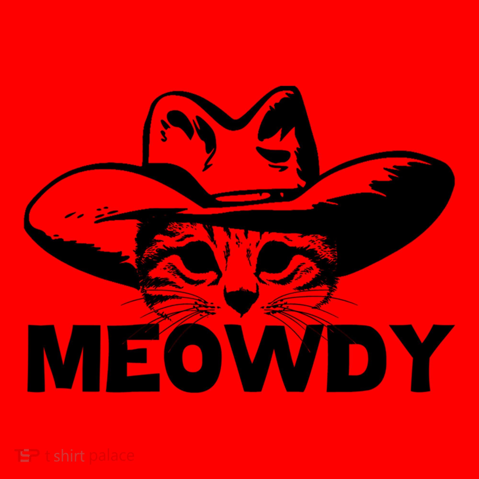 Meowdy Funny Mashup Between Meow And Howdy Cat Meme Cool Gift Santa Hat