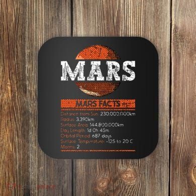 Mars Facts Mars Planet Space Lover Coaster