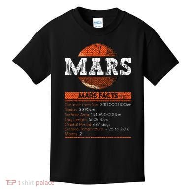Mars Facts Mars Planet Space Lover Kids T-Shirt