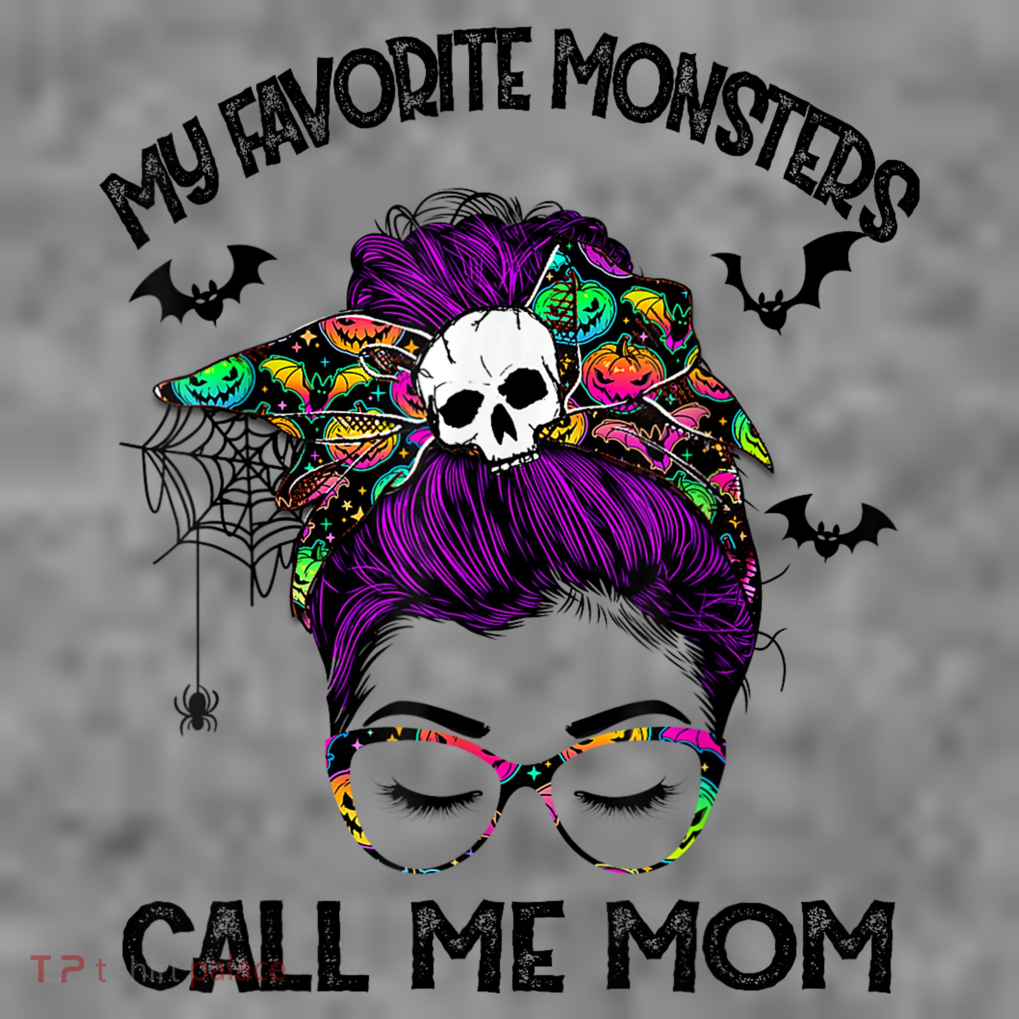 My Favorite Monsters Call Me Mom Messy Bun Happy Halloween Long Sleeve Shirt