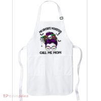 My Favorite Monsters Call Me Mom Messy Bun Happy Halloween Apron thumb 0