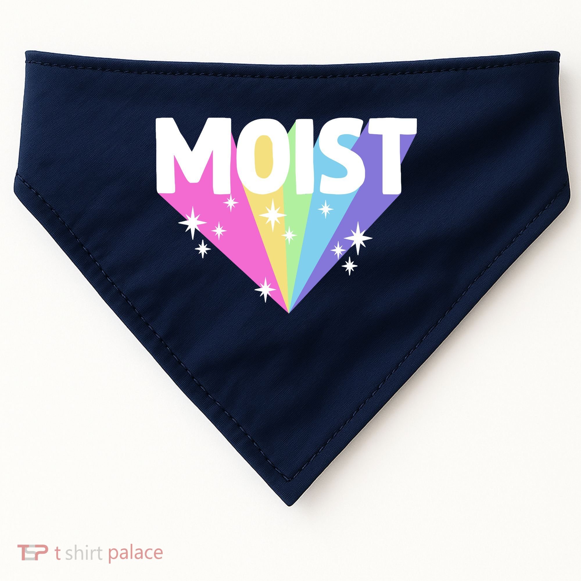 Moist Funny Meme Offensive Weird Cool Hilarious Humorous USA-Made Doggie Bandana