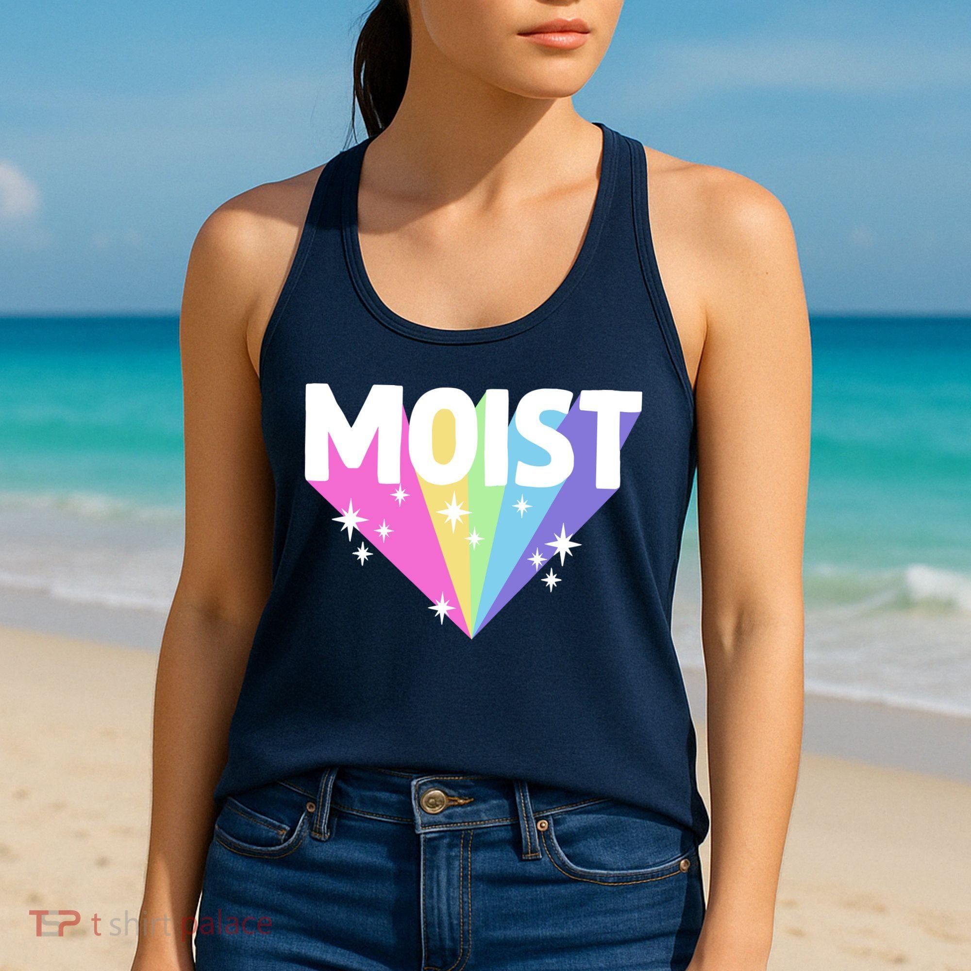 Moist Funny Meme Offensive Weird Cool Hilarious Humorous Women's Tank Top
