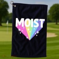 Moist Funny Meme Offensive Weird Cool Hilarious Humorous Golf Towel thumb 1